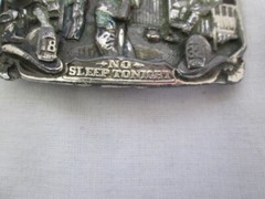 1986 The American FireFighter – No Sleep Tonight – Pewter Enamel Belt Buckle
