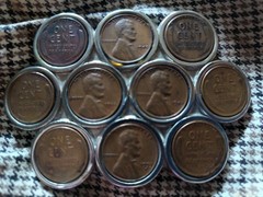Men&rsquo;s Metal Frame Belt Buckle Lincoln Penny Coin Design Silver/Copper 1.5 in