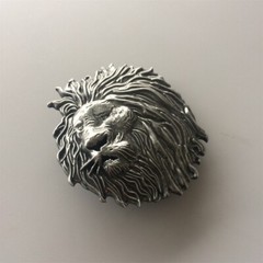 Vintage Distressed Lion Head Animal Wildlife Western Belt Buckle