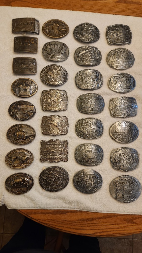 Heston Belt Buckles 1974-2002 , All Original and never used. Includes 1974 !