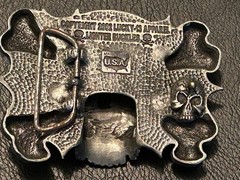 2002 LUCKY-13 APPAREL LIGHTER BELT BUCKLE, pewter, nice