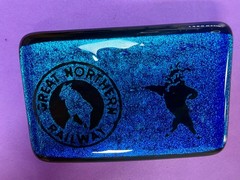 Great Northern Railway Locomotive Train Large Blue RARE Belt Buckle