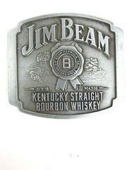 Vintage Jim Bean Whiskey Cowboy Rodeo Belt Buckle Country Western