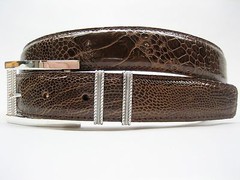 Sterling silver buckle w/ 30mm Genuine Ostrich belt size 26 to 46 made in U.S.A.