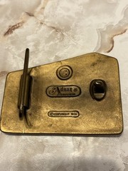 U S A Fire Fighters Belt Buckle Solid Brass Fire Engine Adezy Denver 1976