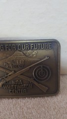 Vintage *NRA* Whittington Center Brass Belt Buckle – MINT – NEW !!!