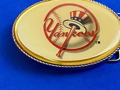 Yankees Baseball Fan Belt Buckle Attention Grabbing Led Lights! W/ Fresh Battery