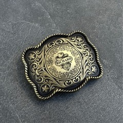 Belt Buckle Custom Personalized Monogrammed Western Buckle for Belts Wide 1.5&Prime;