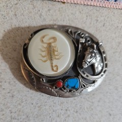Scorpion Rodeo Belt Buckle Turquoise Coral HorseCowboy Country Western Wear