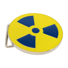 Unisex Fashion Belt Buckle Silver Metal Yellow Nuke Bomb Nuclear Animation Anime