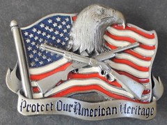 Pewter Protect Our American Heritage Belt Buckle – Great American Product