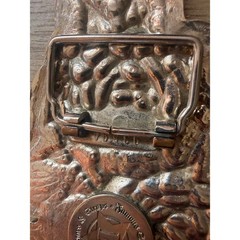 Vintage Famous Stars & Straps Rose Floral Belt Buckle Silver Tone Gothic Emo