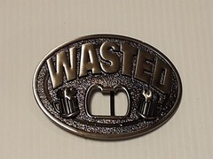BEER DRINKING WASTED BOTTLE OPENER Metal Belt Buckle