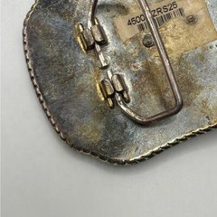 Vintage Silver Tone Plated Belt Buckle Bull Riding Western Cowboy