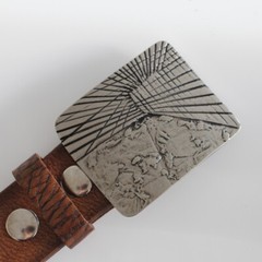 Designer belt buckle removable buckle dark silver for 4 cm leather belt