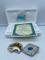 Native American « WISDOM » , »GUARDIAN » Turquoise Look Belt Buckle Bradford E181