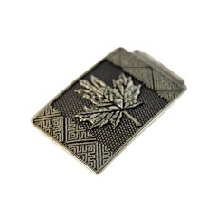 German silver buckle Maple leaf trident, Canadian maple leaf, Ukrainian trident