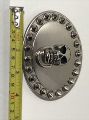 XL Steel Tone w/Skull Ornament Belt Buckle – 1.5&Prime; Loop – BX1