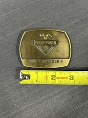 Handyman Club Of America Life Member Vintage Brass Belt Buckle