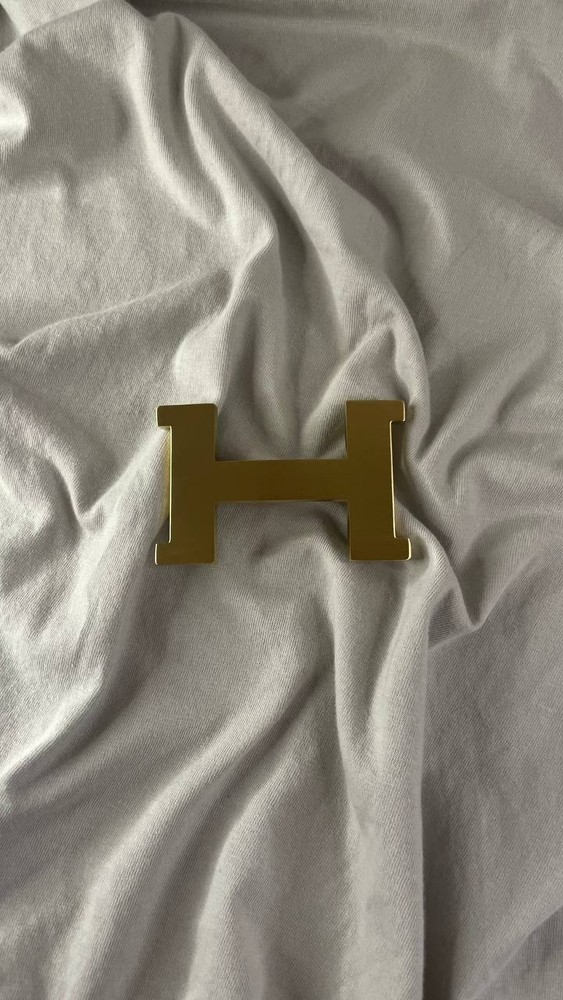 H 38-40mm 1.5` Belt Buckle Gold Tone H Replacement Buckle