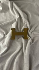 H 38-40mm 1.5` Belt Buckle Gold Tone H Replacement Buckle