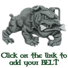 British Bulldog & Bone Belt Buckle Dog Canine