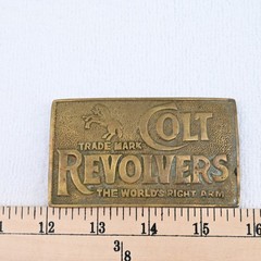 Vintage Colt Revolvers Solid Brass Belt Buckle Worlds Right Arm Retro 705 Moto