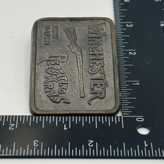 Winchester Repeating Arms Belt Buckle Vintage New Haven Rifle Brass Tone Metal