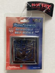 TRANSFORMERS AUTOBOT DECEPTICON REVERSIBLE METAL BELT BUCKLE HOT TOPIC 2005 VTG