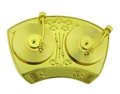 DISCO MENS ROCK REBEL Retro Turntable Belt Buckles Blaster Radio Dj Ghetto Music