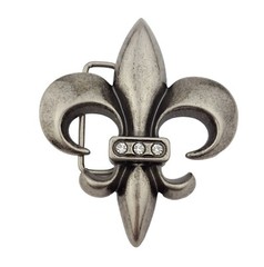Dark Silver Fleur De Lis Belt Buckle