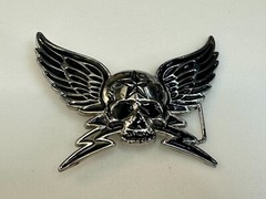 Winged Skull with Stars Reflective Gothic Punk Motorcycle Biker Belt Buckle