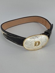 Montana Silversmiths Initial « D » Two-tone Cameo Belt Buckle On Hand Tooled Belt