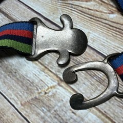 VTG 70s ACCURATE Interlocking Cast Metal Belt Buckle Rainbow Belt MCM Brutalist