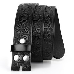JASGOOD Western Leather Fit waist size 27-30 »(belt length 39 »), A-black