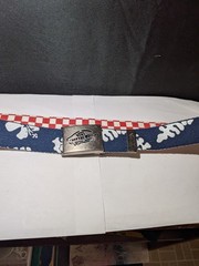 VANS OFF THE WALL BELT & BUCKLE RED CHECK BLUE FLORAL DESIGN