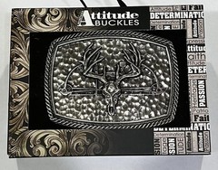 Montana Silversmiths Attitude Hunting Trophy Deer Skull Western Belt Buckle
