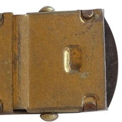 Vintage Lee Heavy Duty Belt Buckle Brass Tone Metal Adjustable Strap Loop