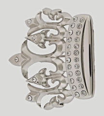 Crown Belt Buckle Silver Metal Bling Rock Rebel Western Cowboy Cowgirl Men Rodeo