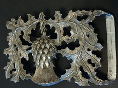 Kilt Thistle Belt Buckle, Silver, 2.5&Prime; × 5&Prime;