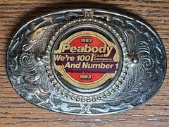 VTG 1983 100 Years Peabody Coal Mining Miners Metal Belt Buckle Indiana Kentucky