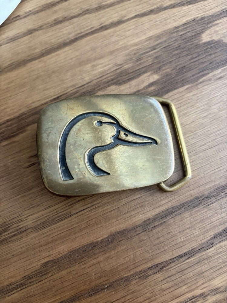 Vintage 1978 BTS Solid Brass Ducks Unlimited Belt Buckle Hunting Belt Buckle