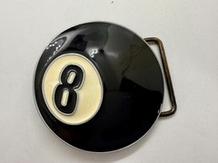 Eight Ball Pool Game Magic Figural Black & White New Belt Buckle