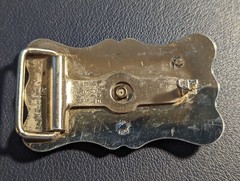 Vintage Covered Wagon Western Belt Buckle, Silver with Bronze Wagon