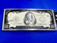 $1,000 US Dollar Federal Reserve Note The United States of America Belt Buckle