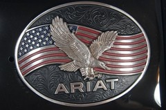 Ariat Western Oval Belt Buckle Eagle and America Flag A37067