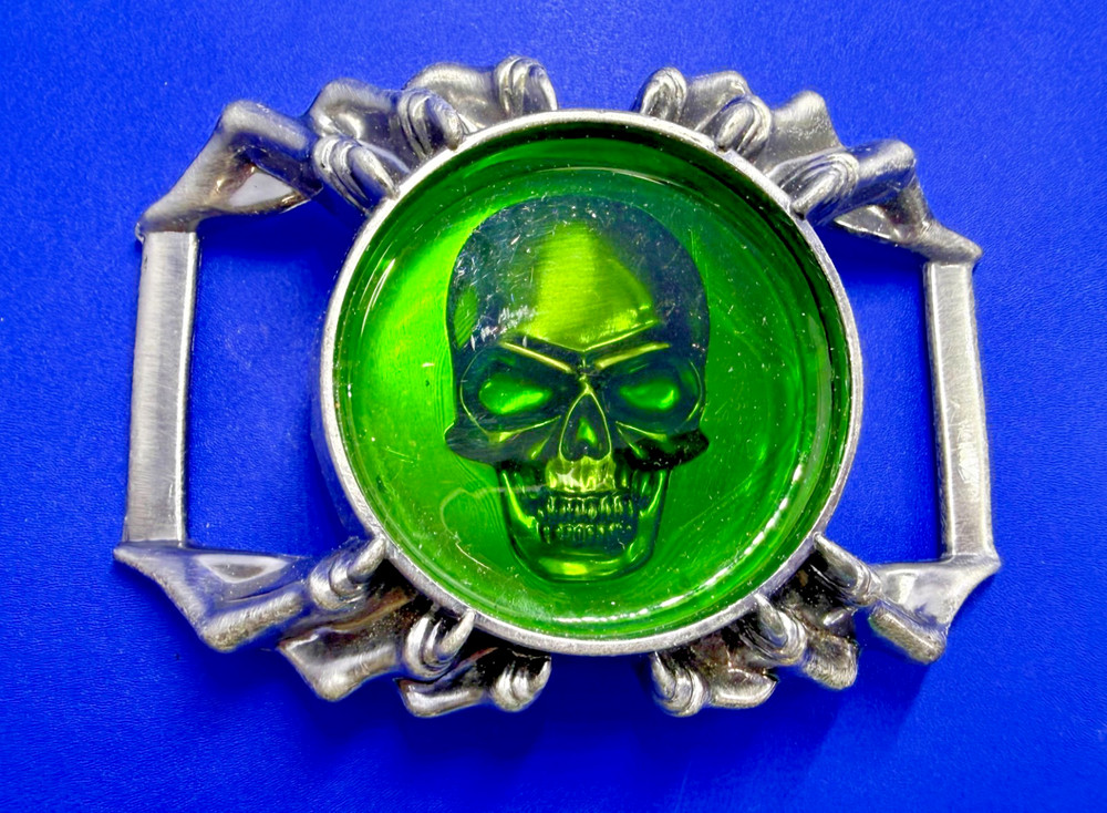 Alchemy Gothic Soul of Agrippa Skull Green Enameled Belt Buckle