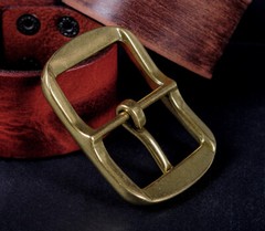 Heavy Brass Classic Center Bar Pin Belt Buckle for Leather Belt Fit 40mm Strap