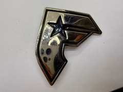 Famous Stars and Straps F Logo Belt Buckle Silver Black Metal Y2K