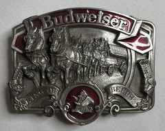 Vintage Budweiser Clydesdales King of Beers Pewter Belt Buckle